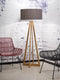 GOOD&MOJO Vloerlamp Everest - Donkergrijs/Bamboe - Ø60cm - Scandinavisch,Bohemian - Staande lampen voor Woonkamer - Slaapkamer