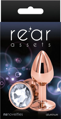 NS Novelties Buttplug REAR ASSETS ROSE GOLD SMALL CLEAR Goudkleurig