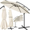 Kingsleeve Zweefparasol - Ø330cm UV-Bescherming 80+ Slinger - Crème