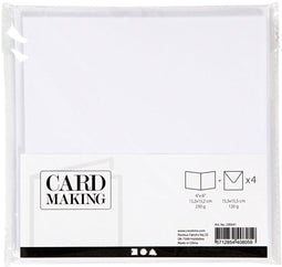 Creativ Company CC Kaarten en Enveloppen 15,2x15,2 cm Wit 4 stuks.