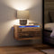 vidaXL - Nachtkastjes - met - LED-verlichting - 2 - stuks - Wandmontage - Oud - Hout