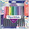 Paper Mate Flair metalen viltstiften | glitterende inkt schijnt op wit papier | diverse kleuren | medium punt (0,7 mm) | 12 stuks