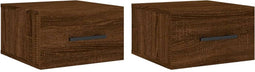 vidaXL - Nachtkastjes - 2 - st - wandgemonteerd - 35x35x20 - cm - bruin - eikenkleur