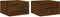 vidaXL - Nachtkastjes - 2 - st - wandgemonteerd - 35x35x20 - cm - bruin - eikenkleur