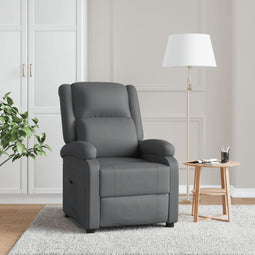 Fauteuil verstelbaar kunstleer grijs