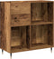 vidaXL - Recordkast - Artisan - Eiken - 84,5x38x89 - cm - Gelaagd - Hout