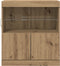 vidaXL - Dressoir - met - LED-verlichting - Artisan - Eiken - 60x37x67 - cm