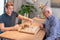 Engelhart 150230 - Schaakset 40x40 cm - Luxe Houten Schaakbord Esdoorn & Walnoot - Koning 77 mm - Opbergsysteem - Colourbox