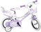 Dino Fairy - Kinderfiets 12 Inch - Wit/Lila - Meisjesfiets - Met Zijwieltjes - Geschikt voor 2 tot 4 Jaar - 90-105 cm