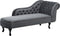 NIMES - Chaise longue - Grijs - Rechterzijde - Fluweel