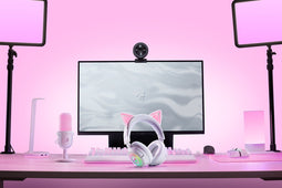 Razer Kraken Kitty V3 Pro - Hoofdtelefoon met microfoon - Bluetooth 5.3 - Wit