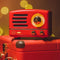 Muzen Retro Bluetooth Speaker Radio Crimson Red Metal