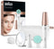 Braun FaceSpa 851V - 3-in-1 Gezichtsepilator - Reinigingsborstel en Revitaliserend Kussen - Goud/Wit