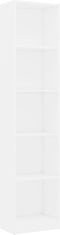 vidaXL - Boekenkast - met - 5 - schappen - 40x24x175 - cm - bewerkt - hout - wit