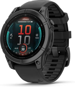 Garmin Fenix E 47 mm zwart met een grijs siliconen polsband
