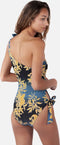 Barts Marilla One Shoulder One Piece - Afneembare strik - Gebloemd - Old blue