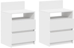 vidaXL - Nachtkastjes - 2 - st - met - 2 - lades - 40x33x60 - cm - wit