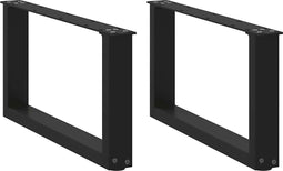 vidaXL - Salontafelpoten - 2 - st - U-vormig - 60x(30-31) - cm - staal - zwart