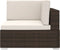 vidaXL - Hoekbank - 1 - st - met - kussens - poly - rattan - bruin