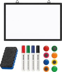 BRASQ Whiteboard 60x90 cm - magnetisch - met accessoires (markers wisser magneten) - Wit