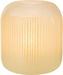 J-Line vaas Strepen - glas - lichtgeel - medium - 24 cm hoog