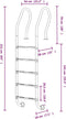 vidaXL Zwembadladder 54x38x211 cm 304 roestvrij staal