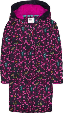 Mim-pi Winterjas "LUCKY" - Afneembare cappuccino - Zwart met multicolor (maat 98)