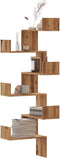 vidaXL - Hoekwandschap - 45x45x147 - cm - bewerkt - hout - artisanaal - eikenkleurig