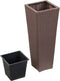vidaXL - Plantenbak - verhoogd - 30x30x80 - cm - poly - rattan - bruin