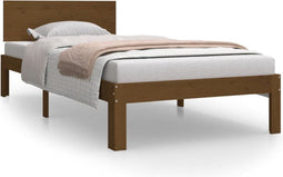 vidaXL - Bedframe - massief - grenenhout - honingbruin - 90x200 - cm