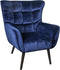 PTMD Kian Fauteuil - H98 x Ø83 cm - Velvet - Blauw