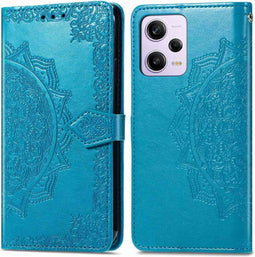 iMoshion Hoesje Geschikt voor Xiaomi Redmi Note 12 Pro Hoesje Met Pasjeshouder - iMoshion Mandala Bookcase - Turquoise