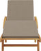 vidaXL - Vouwbare - Ligstoel - met - Wielen - & - Kussen - Taupe - Massief - Acacia