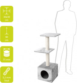 Ebi Classic Palazzo - Krabpaal - Grijs - 30 x 30 x 90 cm