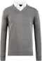 Milanoro Herenpullover - Overhemdkraag - Lichtgrijs - XL