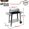 Aktive Kolenbarbecue - Geëmailleerd metaal - Draagbaar met wielen 90 x 85 x 32 cm - Zwart