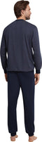 Schiesser Heren Pyjama - Lange broek - 100% Katoen - Donkerblauw