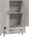 vidaXL - Hoge - kast - 69,5x31x115 - cm - bewerkt - hout - grijs - sonoma - eikenkleurig