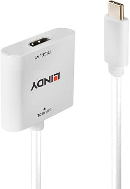 Lindy 43339 - USB-C naar HDMI Kabel - 10cm - Wit