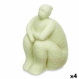 Decoratieve figuren Groen Dolomite 18 x 30 x 19 cm (4 Stuks) Vrouw Zittend