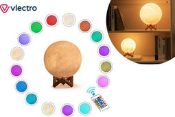 Vlectro Maanlamp - Ø 22 cm - Dimbaar & Draadloos - 16 Kleuren