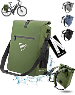 MIVELO 3-in-1 Fietstas - 100% waterdicht - 25L - Olijfgroen