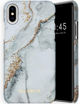 Selencia Hoesje Geschikt voor iPhone Xs / X Hoesje - Selencia Maya Fashion Backcover - grijs