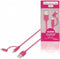 Sweex 2-in-1 Data en Oplaadkabel - USB 2.0 / Micro-USB + Lightning - 100cm - Roze