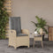 vidaXL - Tuinstoel - verstelbaar - met - kussens - poly - rattan - gemengd - beige