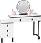 Woltu Make-uptafel - Dimbare LED-spiegel - 100x40x125 cm - Wit/Zwart