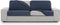 Kussenhoes Eysa THOR Blauw 100 x 15 x 200 cm Sofa