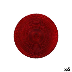 Eetbord Alfares Alfares Rood Glas Ø 31 cm (6 Stuks)