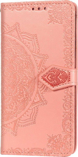 Hoesje Met Pasjeshouder Geschikt voor iPhone 12 Pro / 12 - Mandala Bookcase - oranje