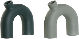 Vaas Home ESPRIT Groen Aluminium 19 x 5 x 17 cm (2 Stuks)